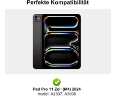 Iveoppe klaviatūra, skirta ipad pro 11 colių 2024 (m4), dėklas su klaviatūra, skirtas ipad pro 5-os kartos, magnetinė nuimama bluetooth qwertz dėklo klaviatūra, skirta ipad pro 11 colių 2024, juoda
