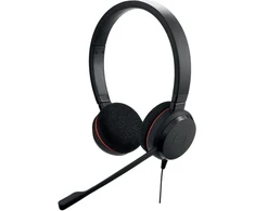 Jabra Evolve 20 Stereo Ausinės - Microsoft Certified ausinės, skirtos Voip programinei įrangai su pasyviu triukšmo slopinimu - Usb-c/a - juodos