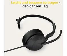 Jabra Evolve2 50 - laidinės mono ausinės su oro komfortu - aktyvus triukšmo slopinimas (anc) - sertifikuota Ms Teams - suderinama su kitomis platformomis - juoda