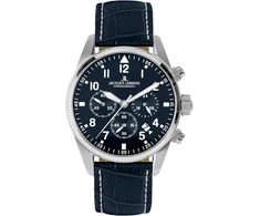 Jacques Lemans vyriškas laikrodis Sport Chronograph 42 mm 10 Atm su odiniu arba metaliniu dirželiu 42-2