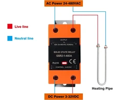 Jadeshay Solid State Relay, Ssr relė Solid State Relay Dc valdymas Ac vienfazė Din bėgelio tvirtinimas su aušintuvu pramoninei automatikai Gsr2-1(40da)