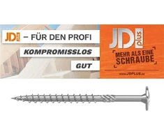 Jd-plus profesionalūs medvaržčiai su plokščia galvute, baltas galvanizavimas, i-star t40, skersmuo 8 mm, ilgis 80–450 mm, konstrukciniai varžtai, 50 vnt.