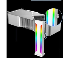 Pagrindinė plokštė Jectse Gpu atramos laikiklis, grafikos plokštės Argb Gpu laikiklis, 5 V, 3 kontaktų, reguliuojamo aukščio, magnetinis pagrindas, slankiojantis Gpu laikiklis, skirtas apsaugoti nuo visuotinio nusėdimo, baltas