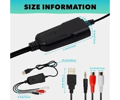 Stiprintuvas Jerilla usb 2.0 garso įrašymo plokštė, skirta kasečių konvertavimui į mp3, 3,5 mm, r/l stereo sąsaja, suderinama su windows xp/7/8/10 ir mac os 10.14