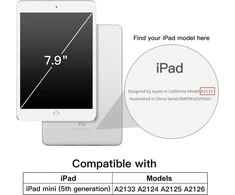 Jetech dėklas Ipad mini 5 (2019 m.) su automatinio miego/žadinimo funkcija, juodas