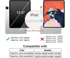 Jetech dėklas, skirtas Ipad Pro 12.9 colių (6-osios/5-osios kartos, 2022/2021 modelis) su pieštuko laikikliu