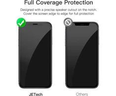 Jetech ekrano apsauga, skirta iphone 11/iphone xr 6,1 colio, juodas kraštas, 9h grūdinto stiklo ekrano apsauga neturi įtakos dėklui, grūdintas hd skaidrus, 3 vnt.