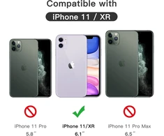 Jetech ekrano apsauga, skirta iphone 11/iphone xr 6,1 colio, juodas kraštas, 9h grūdinto stiklo ekrano apsauga neturi įtakos dėklui, grūdintas hd skaidrus, 3 vnt.