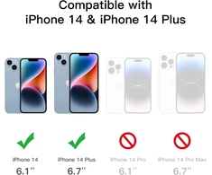 Jetech kameros apsauga, skirta iphone 14 6.1 colio ir iphone 14 plus 6.7 colio, 9h grūdinto stiklo ekrano apsauga, atspari įbrėžimams, itin skaidri hd, 3 vnt.