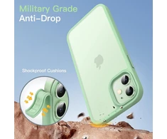 Jetech matinis dėklas, skirtas iphone 12 mini 5.4 colio, smūgiams atsparus karinis standartas, apsauga nuo kritimo, matinis permatomas galinis apsauginis telefono dėklas, atsparus pirštų atspaudams (žalias)