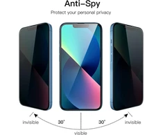 Jetech privatumo apsauginis stiklas visam ekranui, skirtas iphone 13 mini 5,4 colio, apsaugantis nuo šnipinėjimo grūdintas stiklas, kraštas į kraštą, nedaro įtakos dėklui, 2 vnt.