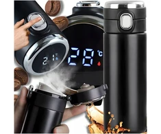 JKR Terminis puodelis termosas su snapeliu kavai arbatai automobiliui 420 ml led
