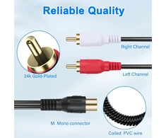 Jsadzkj Rca adapterio audio kabelis Rca į 2 Rca skirstytuvo kabelį Rca skirstytuvas 1 moteriškas į 2 vyriškus stereo audio kabelius garsiakalbiams, stiprintuvams ir kitiems Rca įrenginiams 80 cm / 31.5 colio