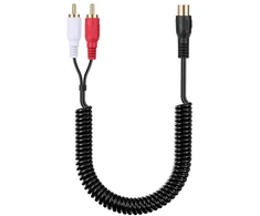 Jsadzkj Rca adapterio audio kabelis Rca į 2 Rca skirstytuvo kabelį Rca skirstytuvas 1 moteriškas į 2 vyriškus stereo audio kabelius garsiakalbiams, stiprintuvams ir kitiems Rca įrenginiams 80 cm / 31.5 colio