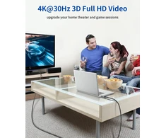 Jsaux 4k displayport į hdmi kabelis 3m, 4k@30hz/2k@60/1080p@120 vienakryptis [paauksuotas, pintas, aliuminio apvalkalas] dp kompiuteris į hdmi monitorių, suderinamas su lenovo, hp, dell, amd, nvidia