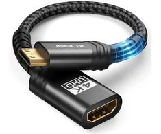 Jsaux mini hdmi į hdmi adapteris, mini hdmi male į hdmi female adapterio kabelis su 4k 60hz hdr 3d 18gbps, suderinamas su dslr, vaizdo kamera, nešiojamuoju kompiuteriu, planšetiniu kompiuteriu, hdtv, projektoriumi, juodas