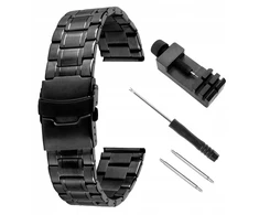 Juoda universali 18mm metalinė apyrankė laikrodžiui/išmaniajam laikrodžiui