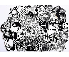 Juodai balti grafiti lipdukai automobiliams, riedlentėms, kelioniniams lagaminams, motociklams, dviračiams, valtims, nešiojamiesiems kompiuteriams, riedlentėms ir bet kokiems lygiems paviršiams, juodi