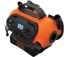 Juodas+decker Bdcinf18n-qs 11.0 Bar kompresorius/oro pompa (galimas maitinimo šaltinis: 12v/230v jungtis arba 18v akumuliatorius, 160psi padangoms, kamuoliams, vežimėliams, su 2 veikimo režimais ir siurbimo režimu