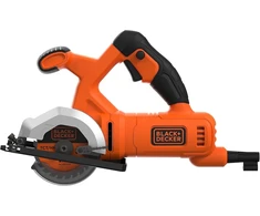Juodas+decker Bes5510 kompaktiškas rankinis diskinis pjūklas (400 W, su antrąja rankena, reguliuojamas pjovimo gylis be įrankių, dulkių nusiurbimo įrenginys, komplekte 1x šiurkštus ir 1x smulkus pjovimo diskas)