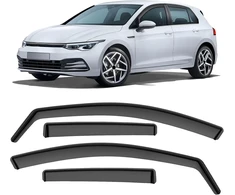 Juodi vėjo deflektoriai, suderinami su volkswagen golf vii, golf viii, 5 durų ir variant 2012-2023, automobilio langų apsauga nuo lietaus, 4 vnt.