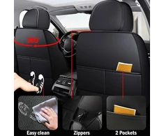Juodos dirbtinės odos priekinių sėdynių užvalkalai, atsparūs vandeniui ir patvarūs automobilio sėdynių apsaugos, skirti vauxhall ampera astra corsa b c d grandland x insignia a b karl zafira a vectra a b c omega a b signum tigra