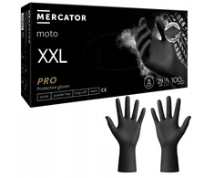 Juodos dirbtuvių pirštinės Mercator ideall Moto Juodas, tvirtos, 100 vnt., xxl
