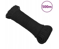Juodos spalvos vientisa buriavimo virvė, 4 mm, 500 m, p