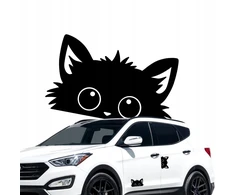 Juokingas lipdukas ant automobilio, lango, atrodantis katinas, kačiukas 15cm