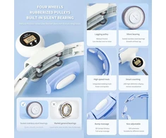 K-mart Smart Ring Weighted Hula Hoop, nuimamas hula lankas su 360 laipsnių automatiškai besisukančiu kamuoliuku, gimnastika, suaugusiųjų fitnesas svorio metimui