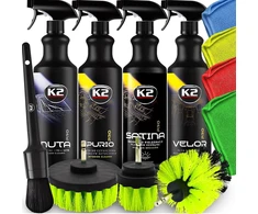 K2 rinkinys automobilio salono valymui, automobilių detalių priežiūrai, profesionali kosmetika