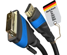 Kabeldirekt hdmi dvi adapterio kabelis su a.i.s. ekranavimu nuo trukdžių signalų – 5 x 1 m (dvikryptis dvi-d 24+1/hdmi monitoriaus kabelis, prijunkite įrenginį prie monitoriaus arba atvirkščiai)