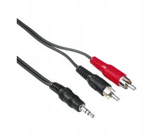 Kabelis 1x Mini Jack 3,5mm - 2x Cinch Rca 2m. Hama