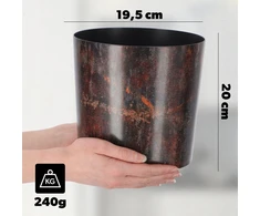 Kadax apvalus plastikinis vazono dangtelis, rūdžių spalvos, 19 cm