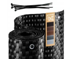 Kadax Juoda technorataninė balkono danga 1x3m - privatumas ir apsauga