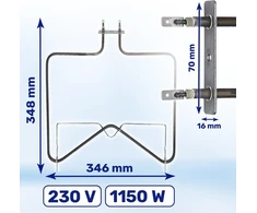 Kaitinimo elementas orkaitei 1150w 230v 481010375734 c00324022 r3528 whirlpool bauknecht ignis hotpoint indesit 10 metų garantija monteral