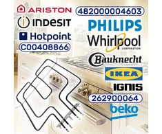 Kaitinimo elementas orkaitėms 1100w + 1100w 230v su originaliu kodu 262900064, skirtas Beko 482000004603, skirtas Whirlpool C00408866, skirtas Indesit - 10 metų garantija - Monteral