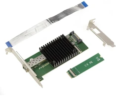 Kalea-informatique M2 1 prievado tinklo plokštė Sfp+ 10g 10 gigabitų ethernet fiber, skirta M.2 prievado tipui Pcie, M key arba B+m su intel Jl82599en lustu