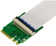 Kalea-informatique Riser Pcie x8 į M2 E A Key adapteris su 15 cm arba 25 cm ekranuotu plokščiu kabeliu 8x Pci Express kortelės montavimui į M.2 Ea Key prievadą