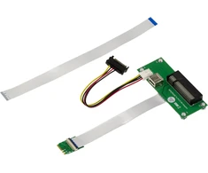 Kalea-informatique Riser Pcie x8 į M2 E A Key adapteris su 15 cm arba 25 cm ekranuotu plokščiu kabeliu 8x Pci Express kortelės montavimui į M.2 Ea Key prievadą