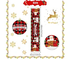Kalėdinė stalo takelis, raudonas, linksmas kalėdinis stalo takelis, 180 x 35 cm kalėdinė staltiesė su santa claus, senio besmegenio eglute, daugkartinio naudojimo ilga staltiesė naujųjų metų stalo dekoravimui
