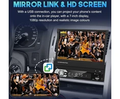 Automagnetola Kaolali 1 din automobilinis radijas android su 7 colių ištraukiamu jutikliniu ekranu, 1 din automobilinis radijas carplay su bt mirror link fm aux/tf/usb