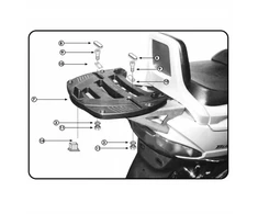 Kappa centrinis мотоцикл bagažinės laikiklis Suzuki Burgman 250 400 98-02 su plokšte Kr111