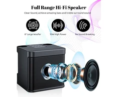 Karaoke aparatas su 2 mikrofonais, mini karaoke sistema su led apšvietimu, nešiojamas bluetooth karaoke garsiakalbis vaikams ir suaugusiems, puikiai tinka vakarėliams, gimtadieniams ir šeimos susibūrimams