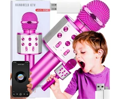 Karaoke mikrofonas vaikams belaidis bluetooth garsiakalbis dovana šventėms