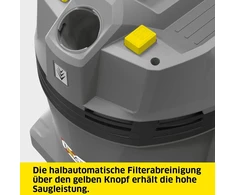 Kärcher Nt 22/1 Ap L drėgnų/sausų dulkių siurblys, galia: maks. 1350 W, plastikinis konteineris: 22 l, siurbimo žarna 1,9 m