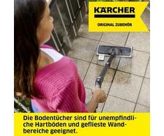 Kärcher originalūs easyfix mikropluošto grindų valymo audiniai, tinkami kärcher sc garų valytuvams - grindims, tinka bet kokio tipo paviršiams, skalbiami skalbimo mašinoje, poliesteris, spalvingi