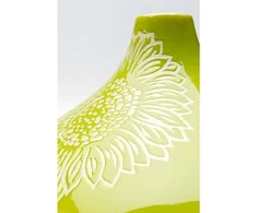 Kare Didelė vaza „bloom Design“, žalia, dekoratyvinė vaza, vaza gėlėms, porcelianas, rankų darbo, unikali, 21 cm (a)