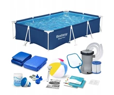 Karkasinis sodo baseinas su siurbliu 300 x 201 x 66 cm mega rinkinys 16in1 Bestway