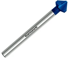Karnasch 201775040 Grąžtas įleidžiamoms galvutėms, Hss-xe, Mėlyna-tec danga, 90°, itin ilgas kotas su 3 paviršiais, 12.4 mm pjovimo skersmuo, 2.8 mm pjovimo skersmuo, min. 158 mm ilgis